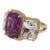 Christina Addison Elegant Purple Amethyst and Rock Crystal Ring With Gold Rope Twist Border For Sale