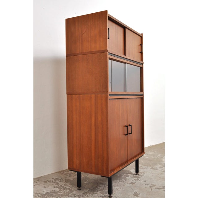 Vintage Modular Mahogany Cabinet with Display Case, 1960s For Sale - Image 9 of 10
