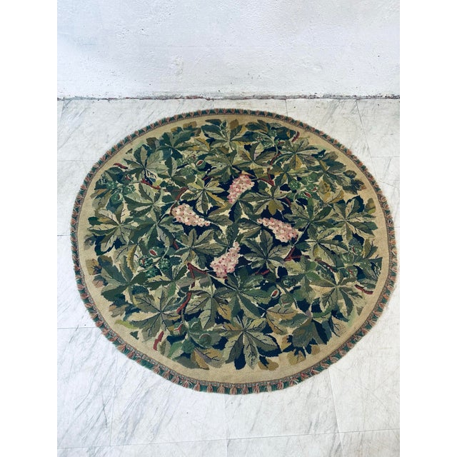 Taupe Vintage Needlepoint Tapestry For Sale - Image 8 of 9