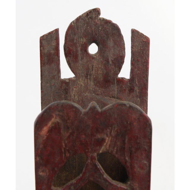 Burgundy Wall Pocket Diamond Cut Out Pattern For Sale - Image 8 of 8