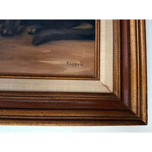 American Cat With Ball Framed Oil Painting For Sale - Image 3 of 4