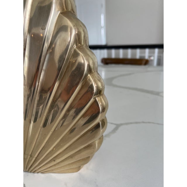 1960s Mid Century Rosenthal Netter Shell Brass Vase For Sale - Image 5 of 10