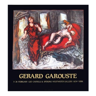 1983 Gerard Garouste 'Scenes of a Room' Figure Studies Red,Brown Usa Offset Lithograph For Sale