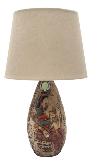 Vintage Ceramic Egyptian Lamp by Marian Zawadski for Tilgmans, 1960s