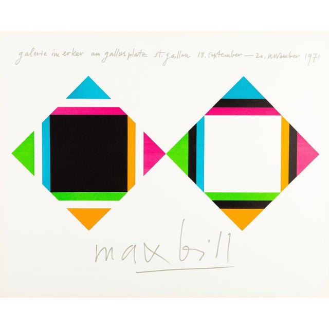 Max Bill, Geometric Composition, Lithograph For Sale - Image 5 of 5