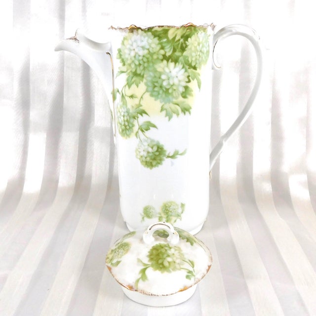 Contemporary 1920s Rosenthal White and Green Chocolate Pot For Sale - Image 3 of 7