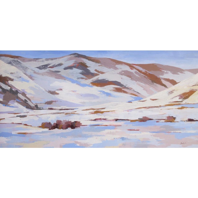 Glissando by Hadley Rampton | Oil on Canvas Landscape of snowy mountains and hills For Sale