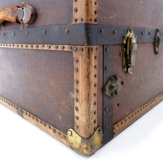 Antique Travel Trunk, 1930 For Sale - Image 4 of 16
