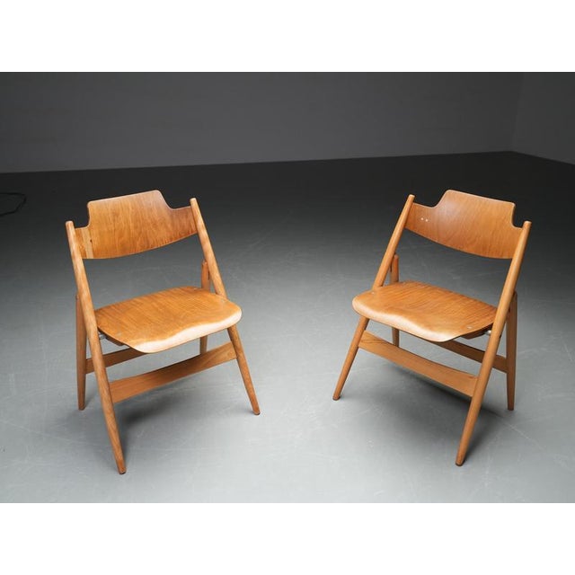 Folding Chairs in Beech and Metal attributed to Egon Eiermann, Germany, 1950s For Sale - Image 9 of 11