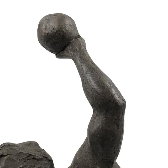 Bronze & Marble Man and Sport Sculpture by Angelo Maineri, 1999 For Sale - Image 11 of 17