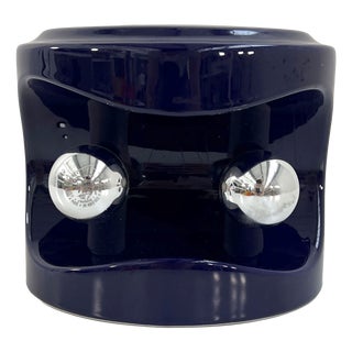 Night Blue Stacking Ceramic Table Lamp from Perdomello, Italy, 1970s For Sale