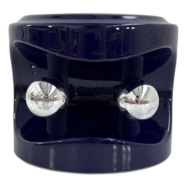Night Blue Stacking Ceramic Table Lamp from Perdomello, Italy, 1970s For Sale