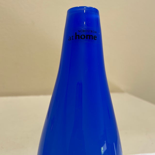 Nordstrom at Home SKY Blue Vase Hand Made in Poland For Sale - Image 4 of 9