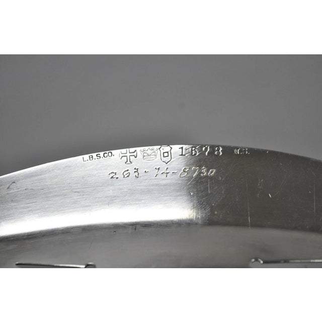 Silver Antique Victorian Silver Plated Oval Reticulated Trinket Dish Tray by l.b.s. Co For Sale - Image 8 of 11