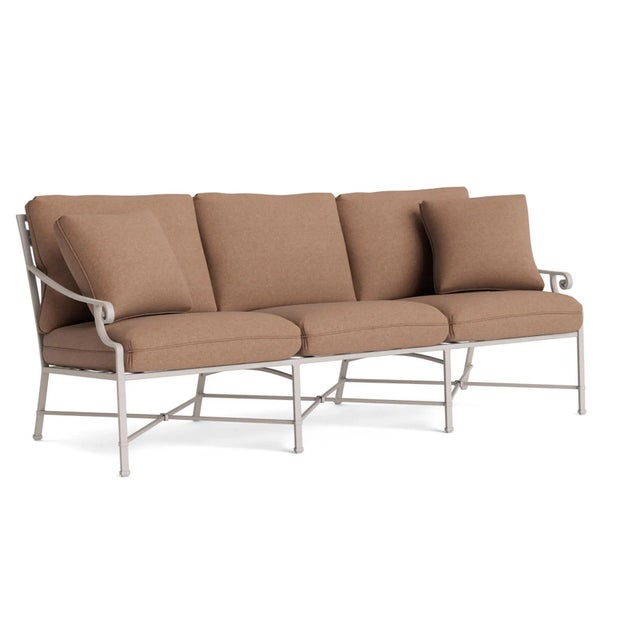 Brown Jordan Venetian Sofa, Dove frame with Fusion Clay fabric For Sale - Image 12 of 12