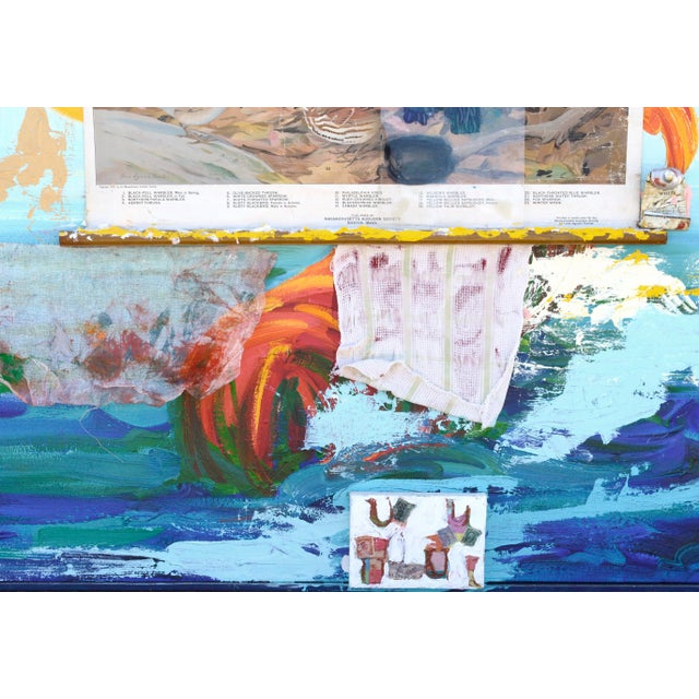 Contemporary Abstract Mixed-Media Assemblage with Mirror on Monumental Canvas by Michael Pauker, Framed For Sale - Image 10 of 12