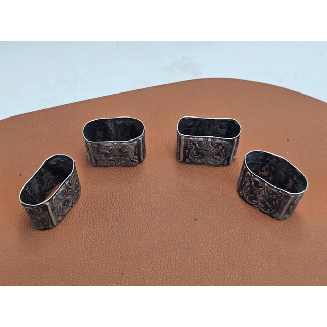 Pre-War Plated Napkin Holders, 1890s, Set of 4 For Sale - Image 3 of 6