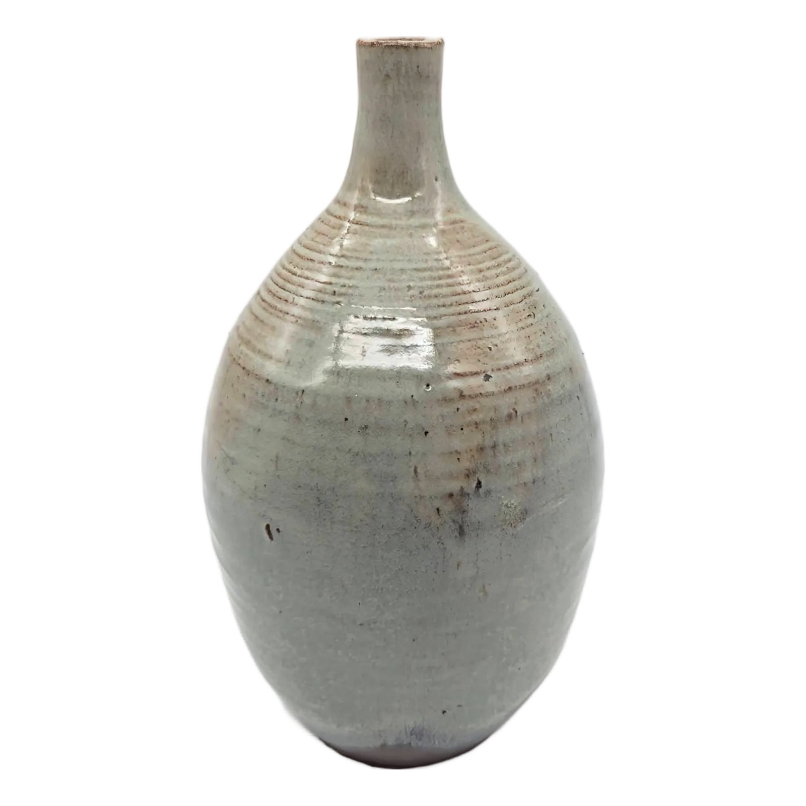 Late 20th Century Studio Pottery Glazed Stoneware Bud Vase | Chairish