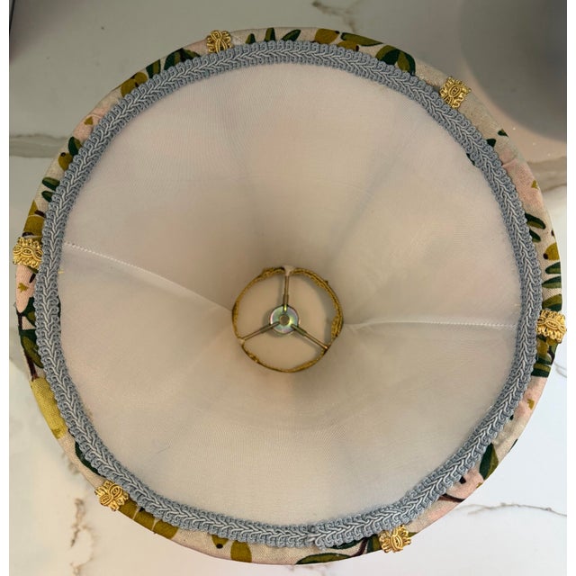 English Rifle Paper Co. Primavera Italian Botanical Lampshade With Gold Trim For Sale - Image 3 of 4