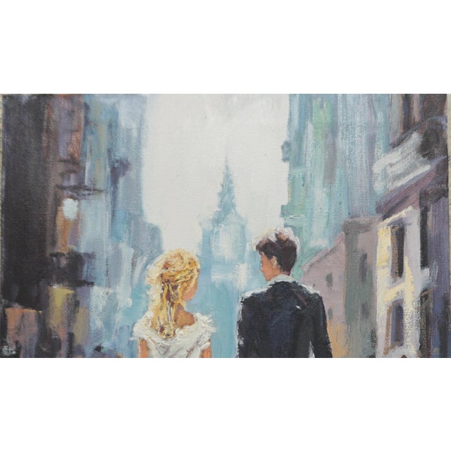 Impressionist Original Oil Painting of Cityscape For Sale - Image 3 of 5
