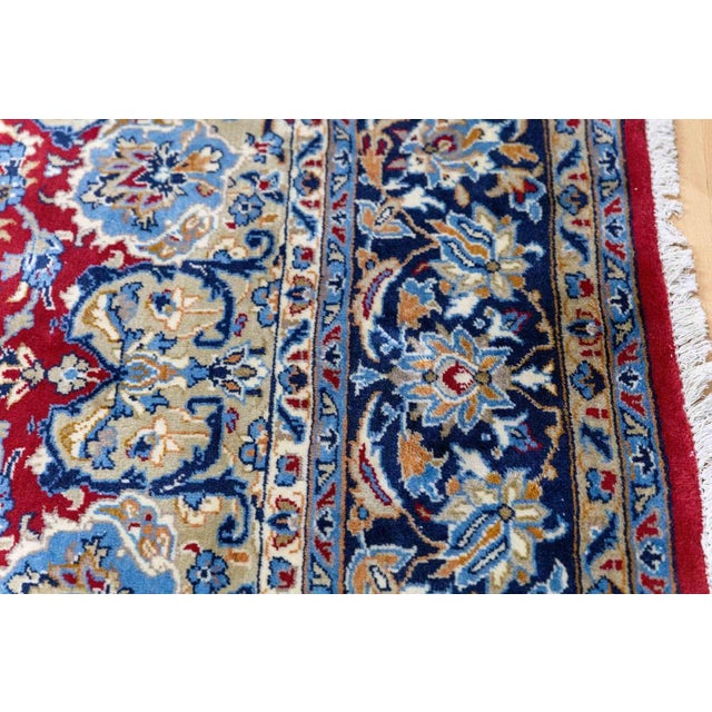 Middle Eastern Hand-Knotted Kashan Isfahan Najafabad Rug For Sale - Image 12 of 17