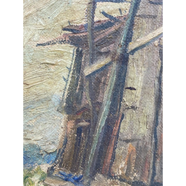 Early 20th Century European School Painting of a Dilapidated Barn For Sale - Image 9 of 15