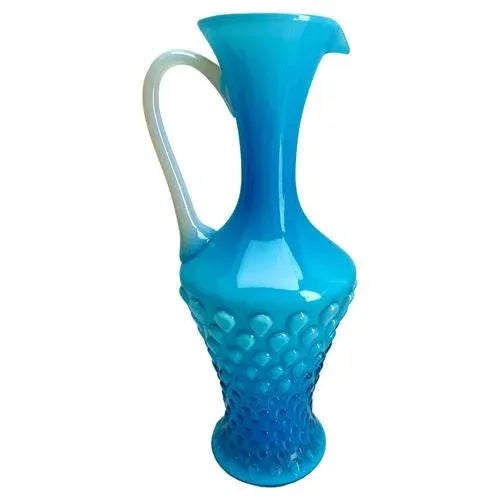 Opalescent Italian Opaline Pitcher from Florence, 1950s For Sale - Image 3 of 9