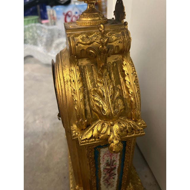 Ceramic Antique Sevres Clock For Sale - Image 7 of 12