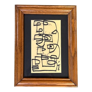 Contemporary Original Wayne Cunningham Abstract Marker Drawing For Sale
