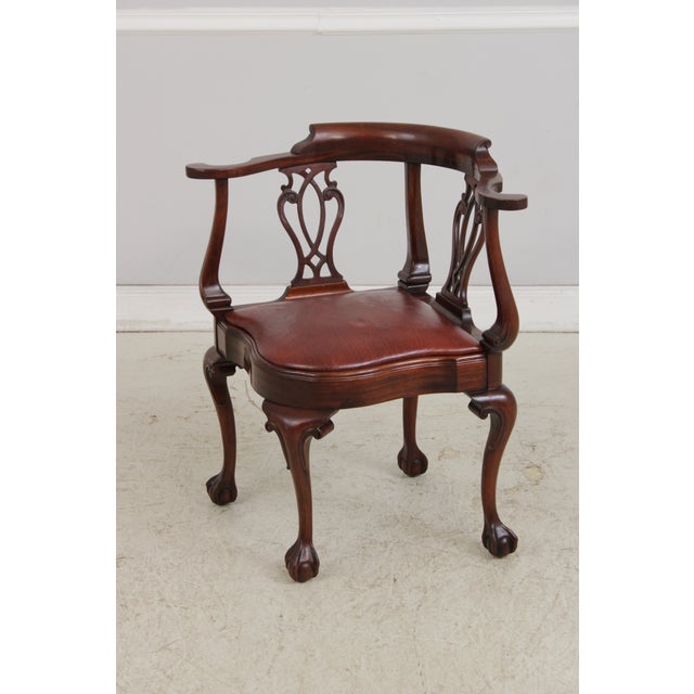 Southwood & Co. Southwood Ball & Claw Mahogany Corner Chair For Sale - Image 4 of 15