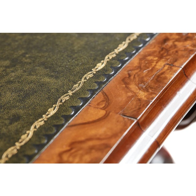 Antique Burr Walnut Kidney-Shaped Writing Desk Table For Sale - Image 13 of 16