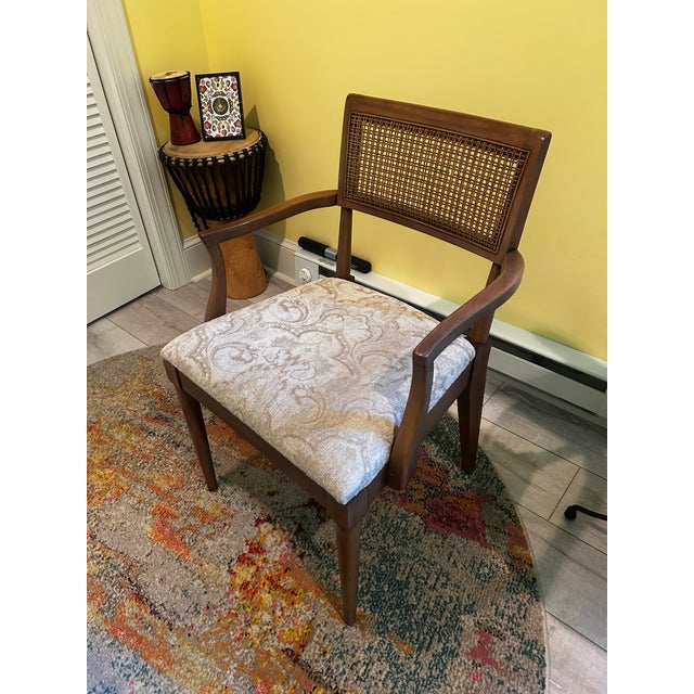 Mid 20th Century Vintage 1960s MCM Solid Wood Chairs With Cane Backs – Set of 4 (Lot 971) For Sale - Image 5 of 7