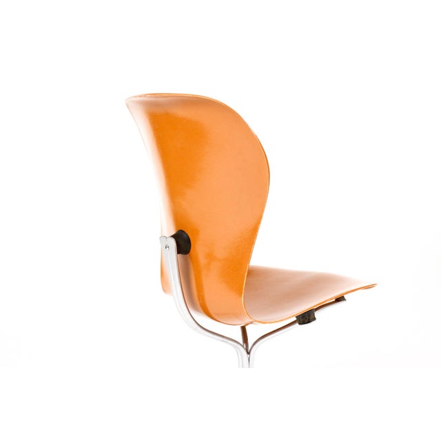 Plastic Mid Century Vintage Space Age Ion Chair — Gideon Kramer Attributed — Orange Fiberglass For Sale - Image 7 of 8