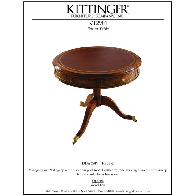 Late 20th Century Late 20th Century Attributed Kittinger Drum Table For Sale - Image 5 of 5