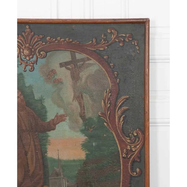French French 19th Century Framed Painting of St. Francis of Assisi For Sale - Image 3 of 9
