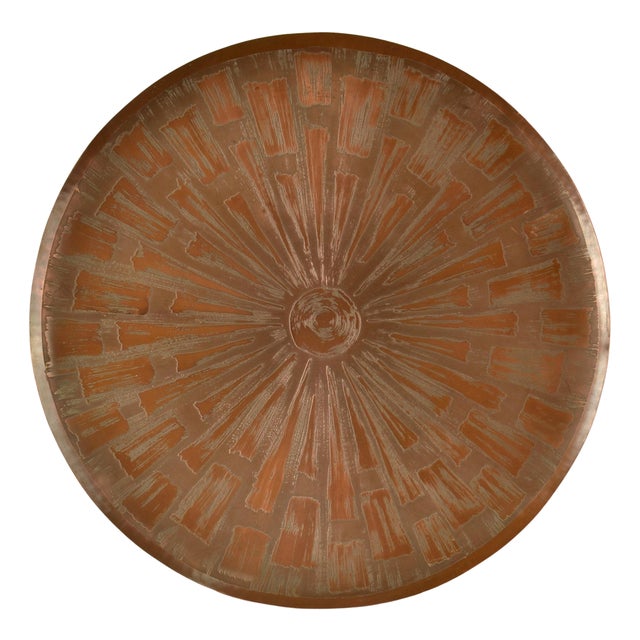Large Etched Copper Wall Plate from Valentien, 1960s For Sale