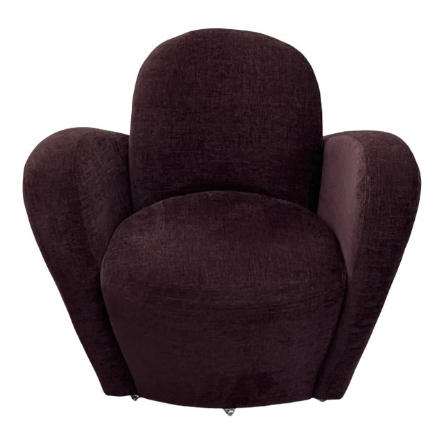 Michael Wolk "Miami" Swivel Loung Chair on Casters For Sale