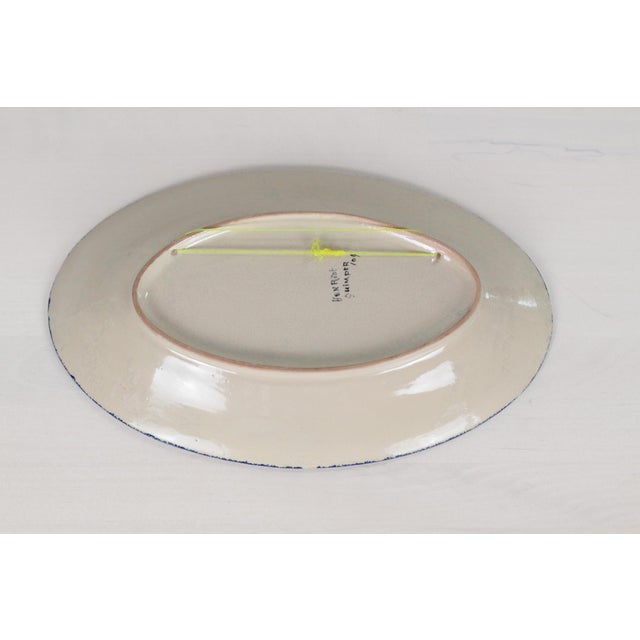 Orange Mid-Century French Henriot Quimper Oval Platter For Sale - Image 8 of 11