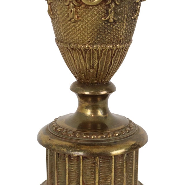 Gold Classic Empire French Brass Table Lamp, 1950s For Sale - Image 8 of 18