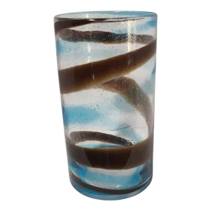 Vintage Mid-Century Modern Fratelli Toso Murano Style Art Glass Swirl Tube Vase