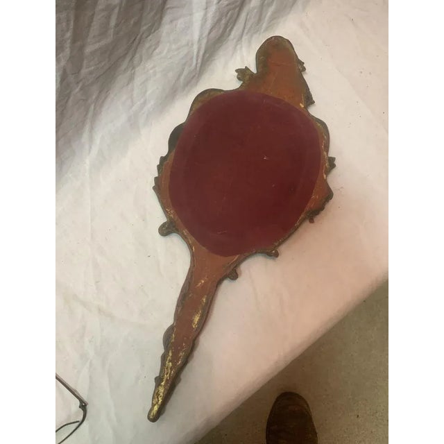 Wooden and Bronze Hand Mirror For Sale - Image 3 of 6