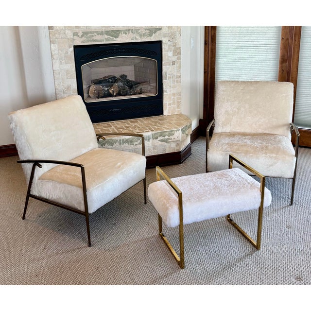 Elevate your living space with this striking pair of modern accent chairs from Ambella Home Collection. Blending Mid-...
