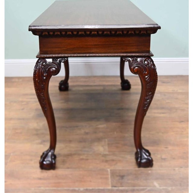 Wood Chippendale Mahogany Console Table, 1920 For Sale - Image 7 of 8