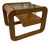 Vintage Mersman Bellaire Cantilevered Oak & Smoked Glass Side Table For Sale