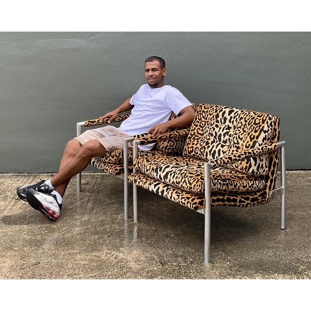 Vintage Brushed Chrome Leopard Lounge Chairs - A Pair For Sale - Image 12 of 13