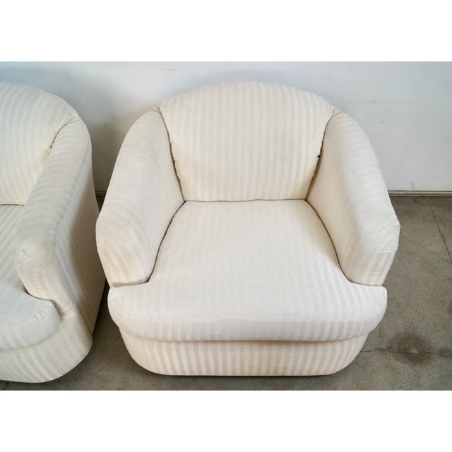 1970’s Postmodern Swivel Lounge Chairs - A Pair For Sale - Image 9 of 12