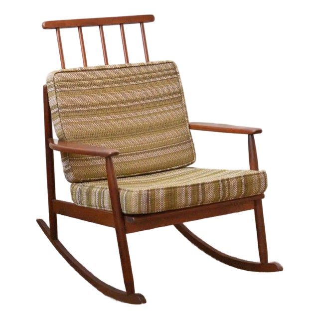 1960s Danish Modern Rocking Chair in the Style of Edmund Spence For Sale