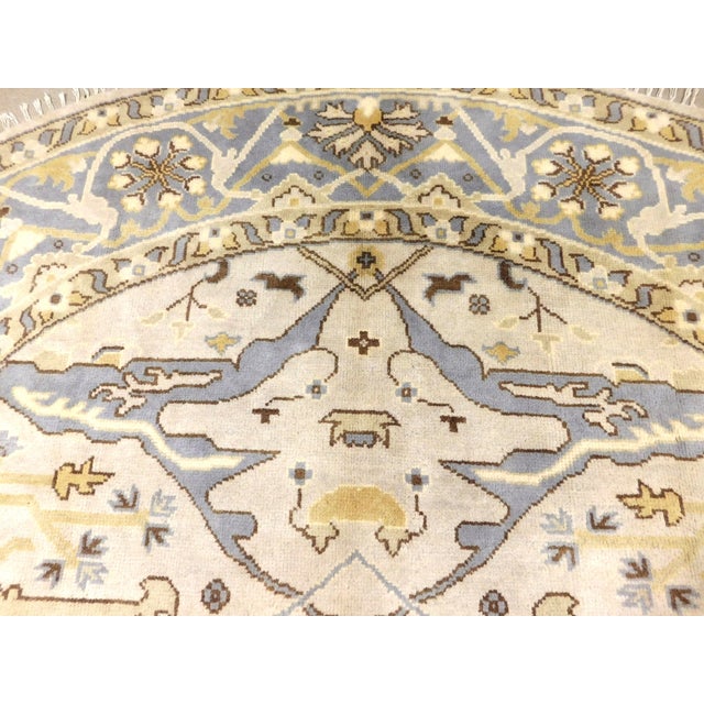 Vintage Round Hand Knotted Indo Oushak Rug. 10'x 10' For Sale In Los Angeles - Image 6 of 13