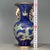 Asian Deep Blue Gilded Dragon Porcelain Vase, Twin Gold Ring Handles Decorative Vase For Sale - Image 3 of 9