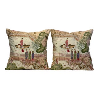 Vintage Clarence House “La Vie Chinoise” Pillows - a Pair For Sale